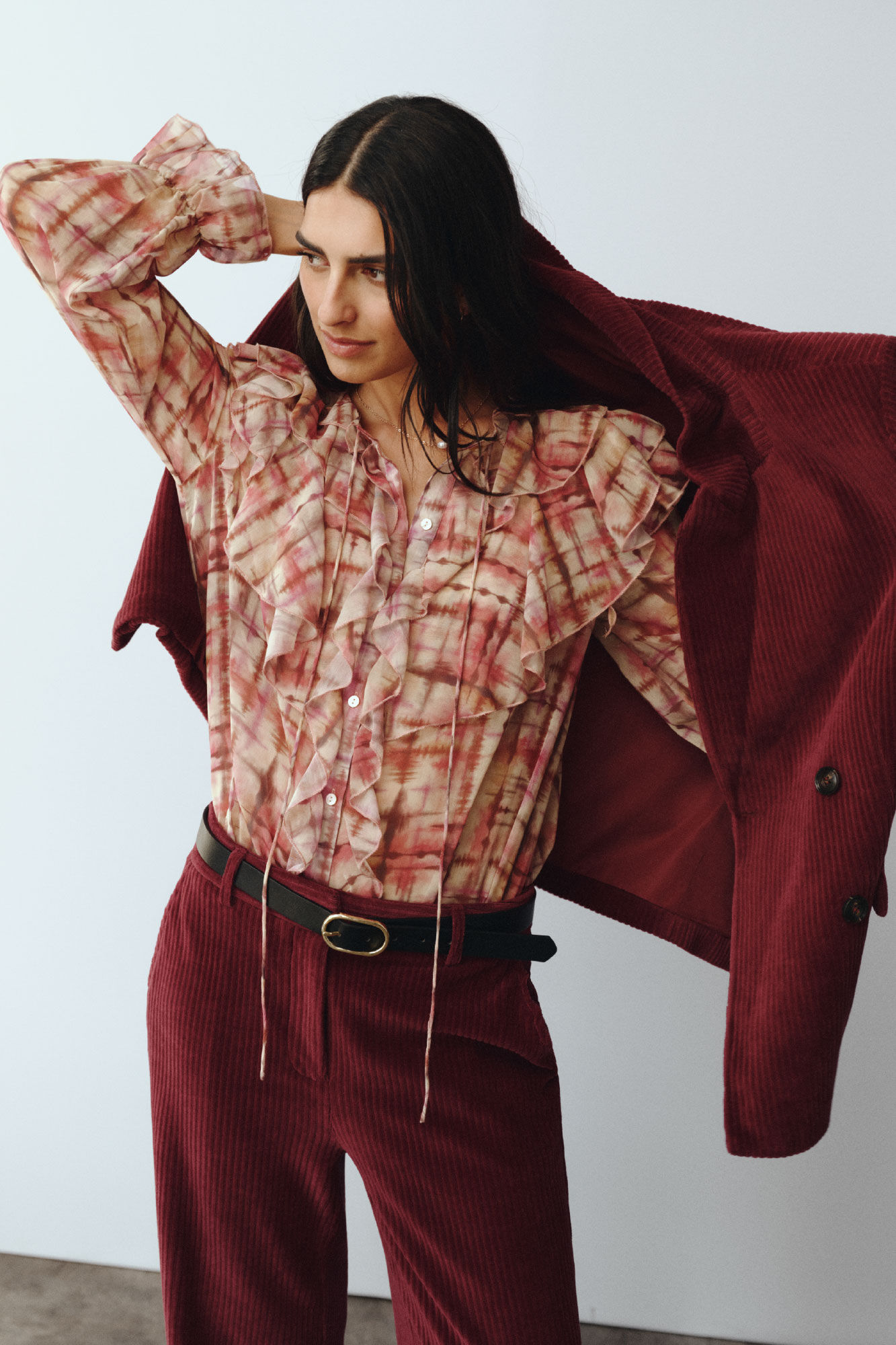 Cortefiel Blusa com folho na frente