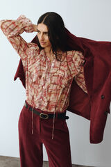 Cortefiel Flounced front blouse Printed white