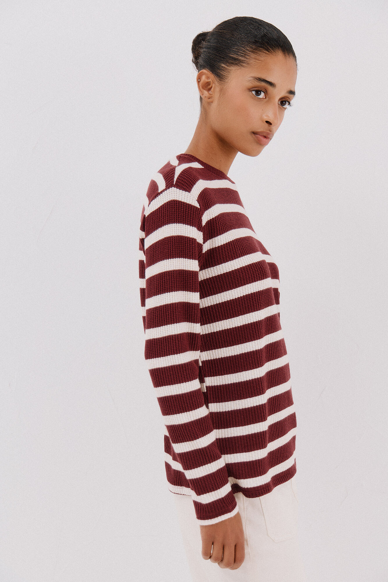 Cortefiel striped structured sweatshirt