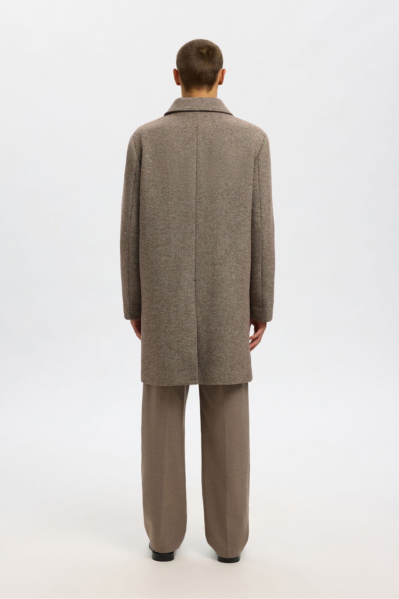 Selected Sobretudo longo de l&atilde; Castanho