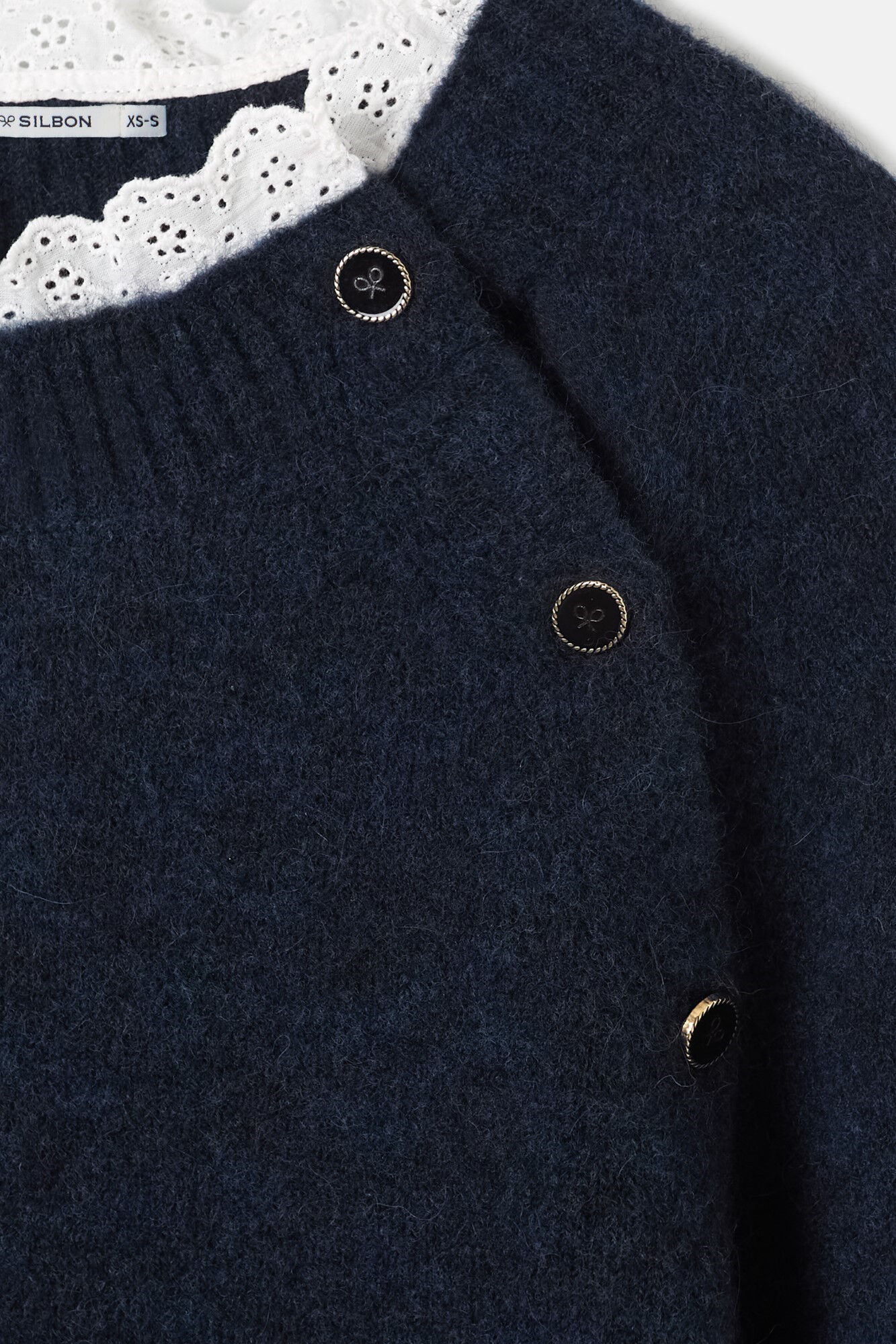 Silbon Jersey punto cuello popel&iacute;n Azul marino