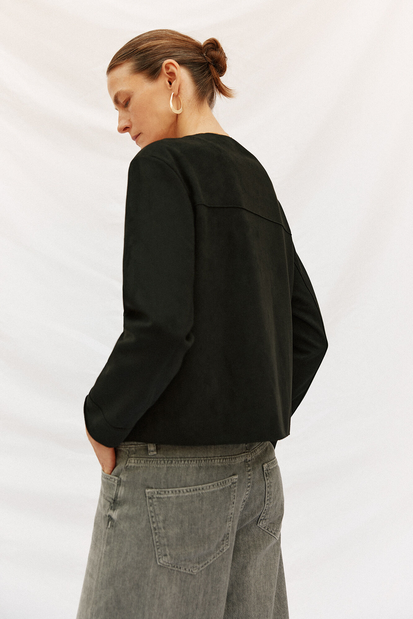 Cortefiel Blus&atilde;o efeito pele Preto