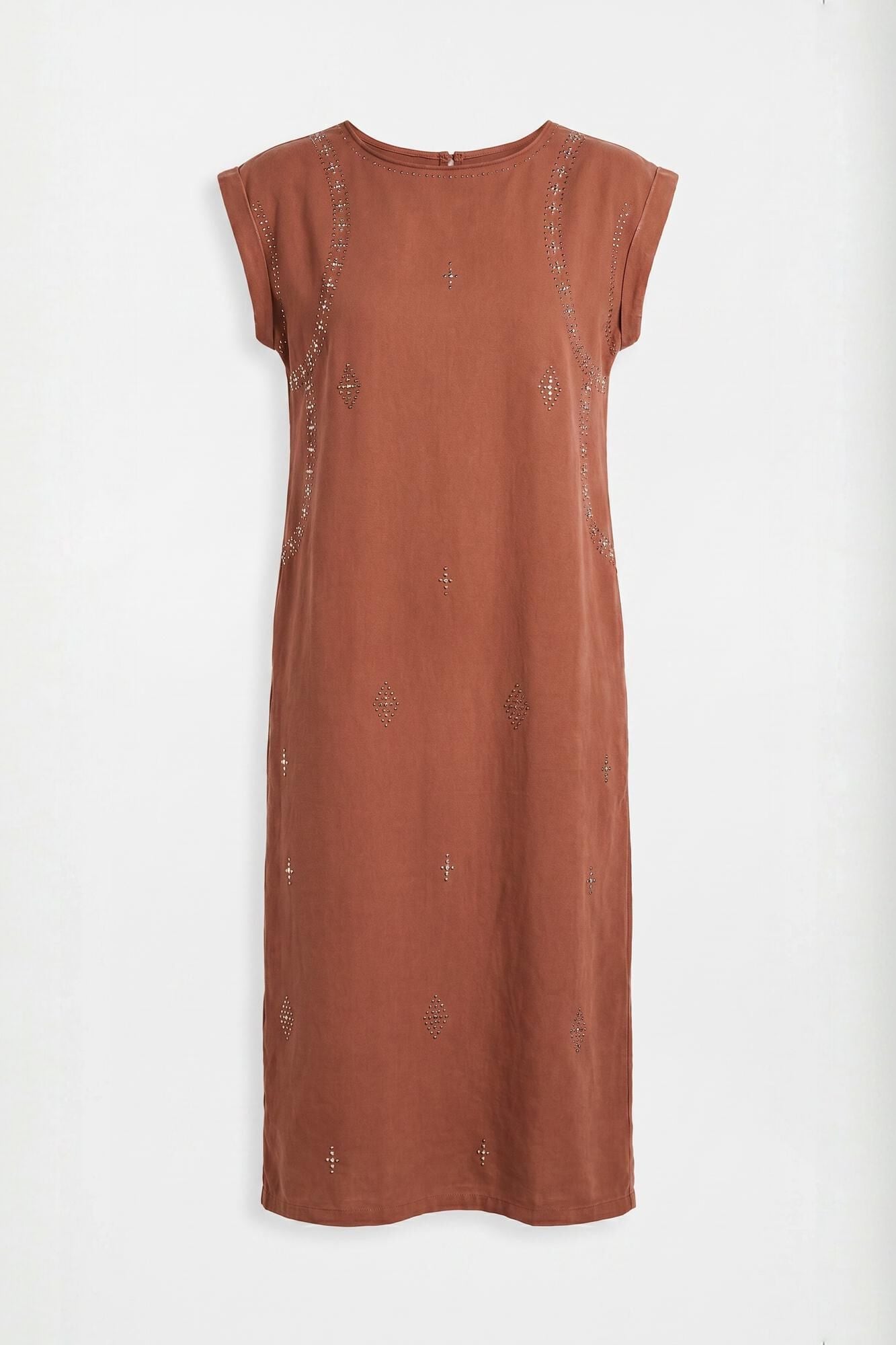 Slowlove Vestido tachas Castanho