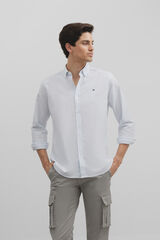 Silbon Camisa sport oxford raya horizontal Azul