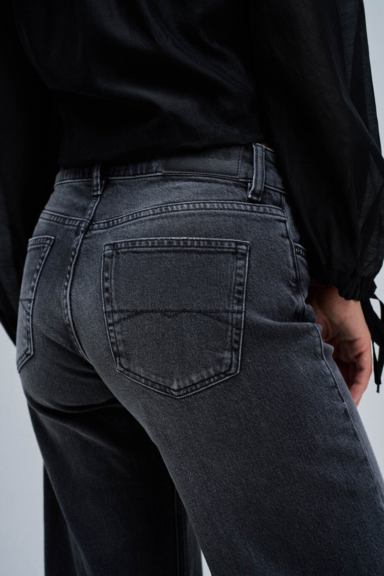 Salsa Jeans Cal&ccedil;a jeans larga de cintura baixa Preto