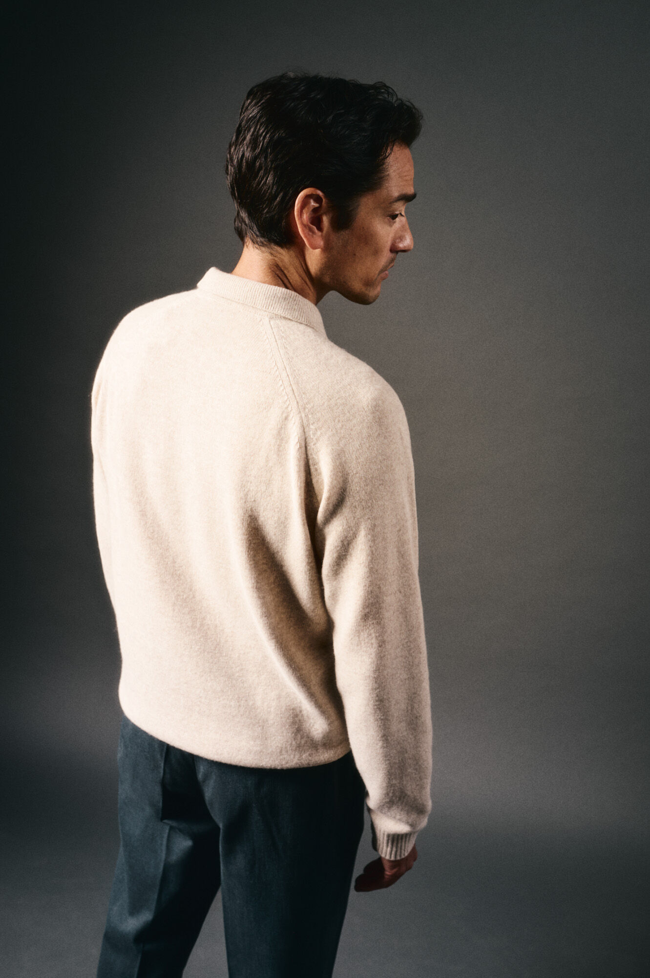 OOTO Wool polo shirt neck sweater Beige