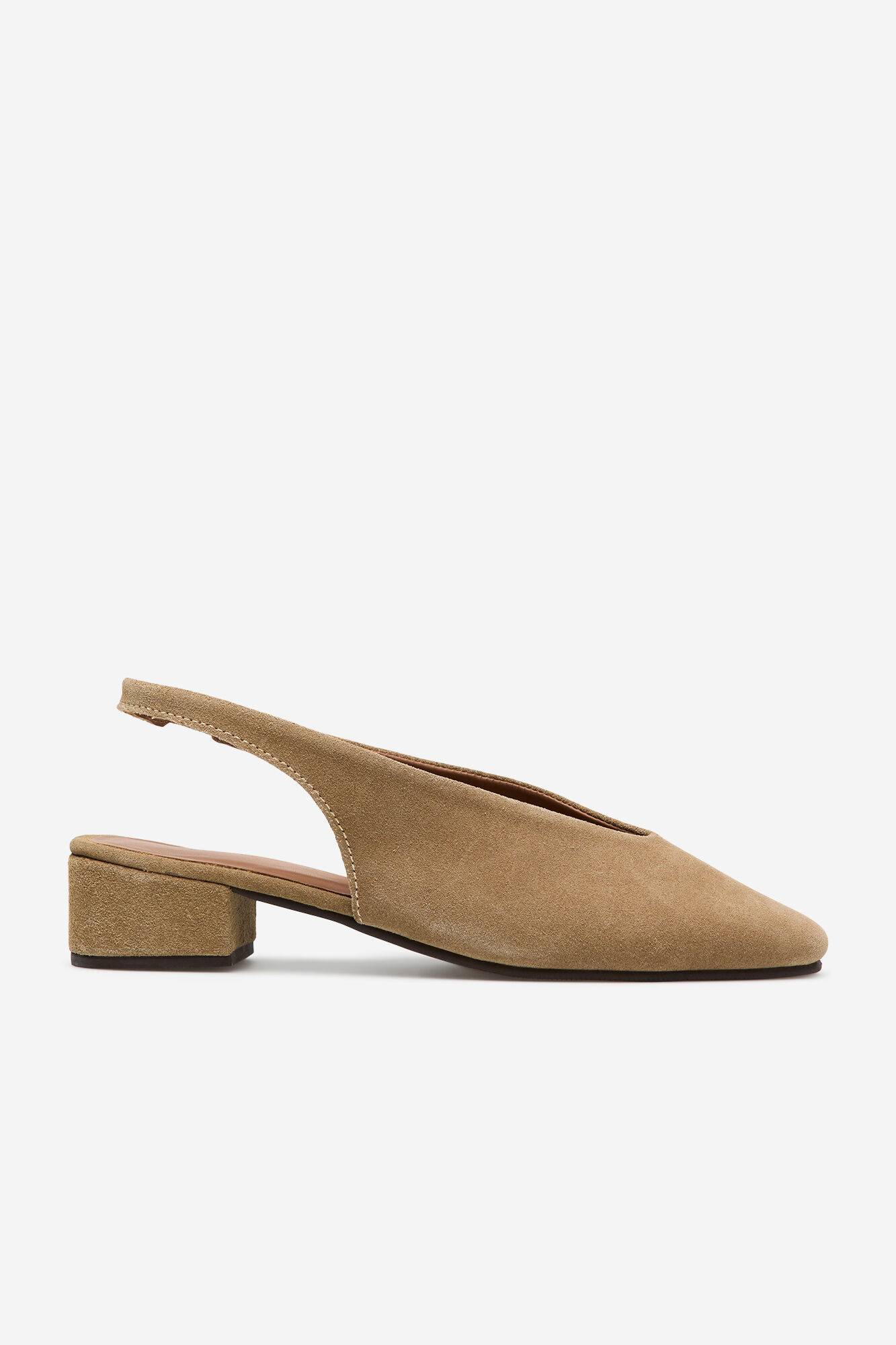 Cortefiel Leather slingback heeled shoe