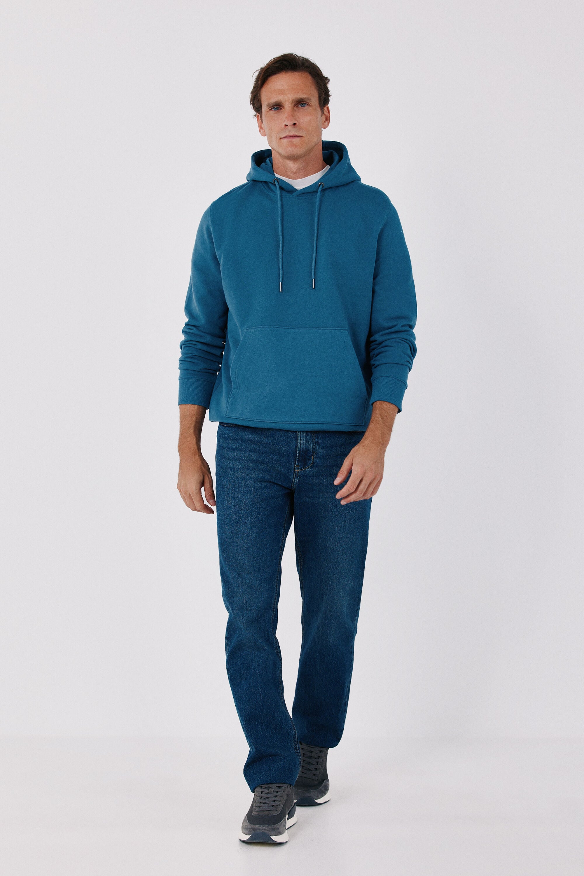 Cortefiel Hooded sweatshirt Blue