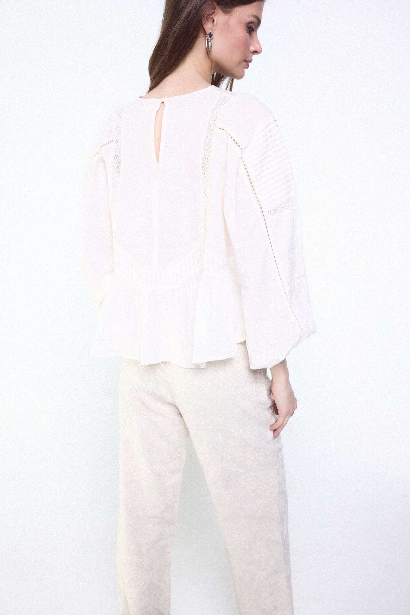 Slowlove Blusa bordada Marfil