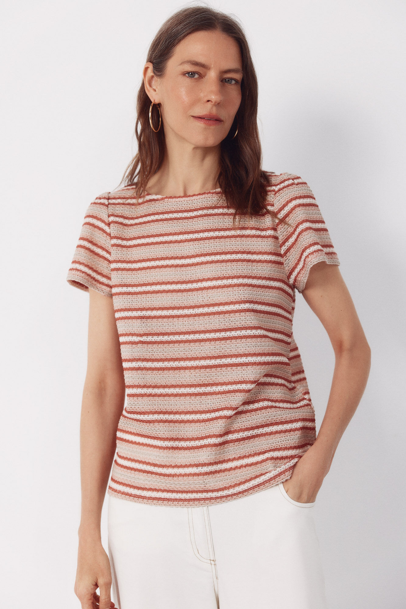 Cortefiel Striped structured top