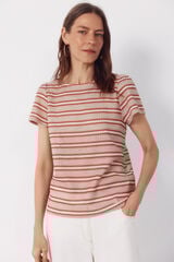 Cortefiel Striped structured top Multicolour