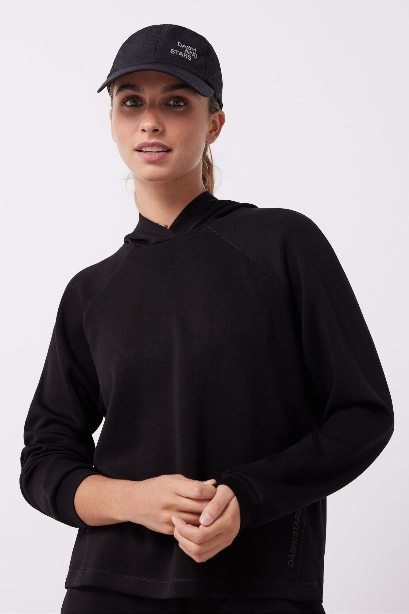 Dash and Stars Sweatshirt capuz tato suave preto preto