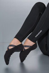 Dash and Stars  Black cotton ballet slipper socks black