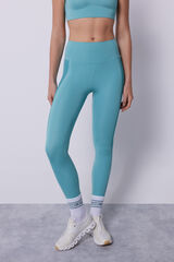 Dash and Stars Leggings 4D STRETCH crop bicolor verde