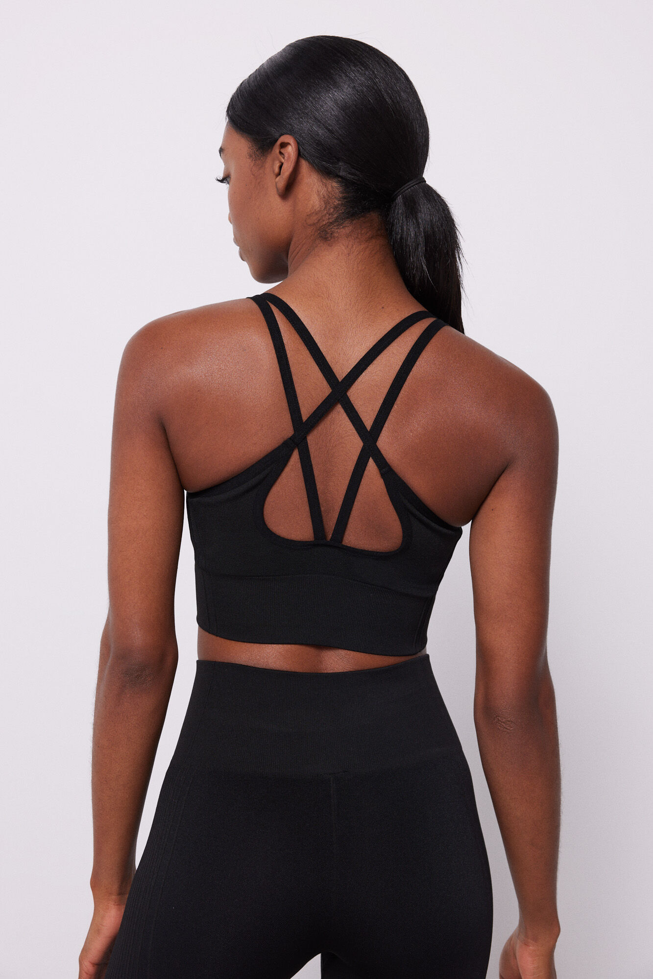 Dash and Stars Black Seamless Comfort sports bra black
