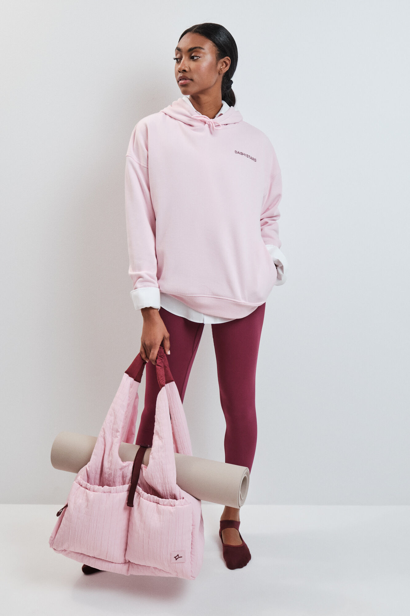 Dash and Stars Sudadera felpa algod&oacute;n rosa rosa