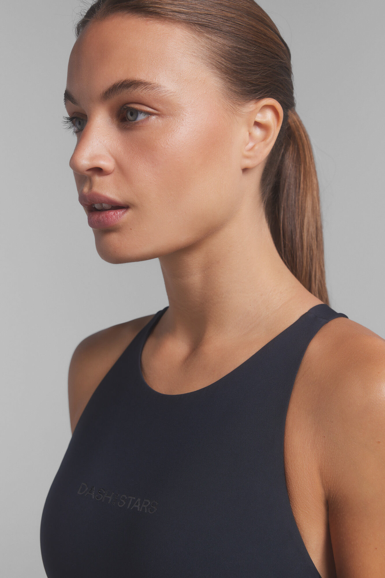 Dash and Stars Ba&ntilde;ador deportivo negro Quick Dry negro