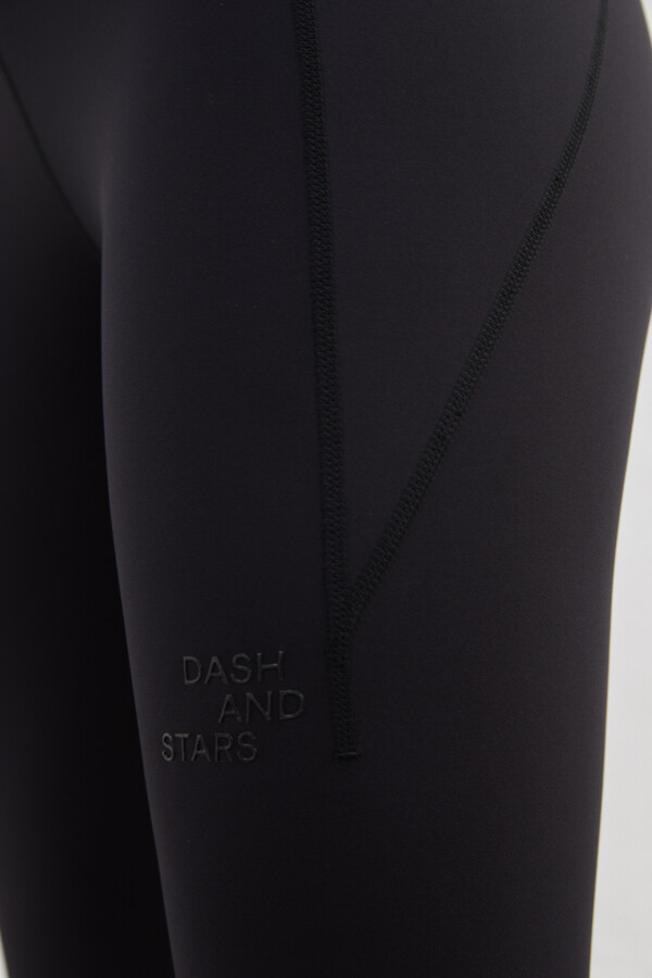 Dash and Stars Black 4D Stretch mid-length leggings black