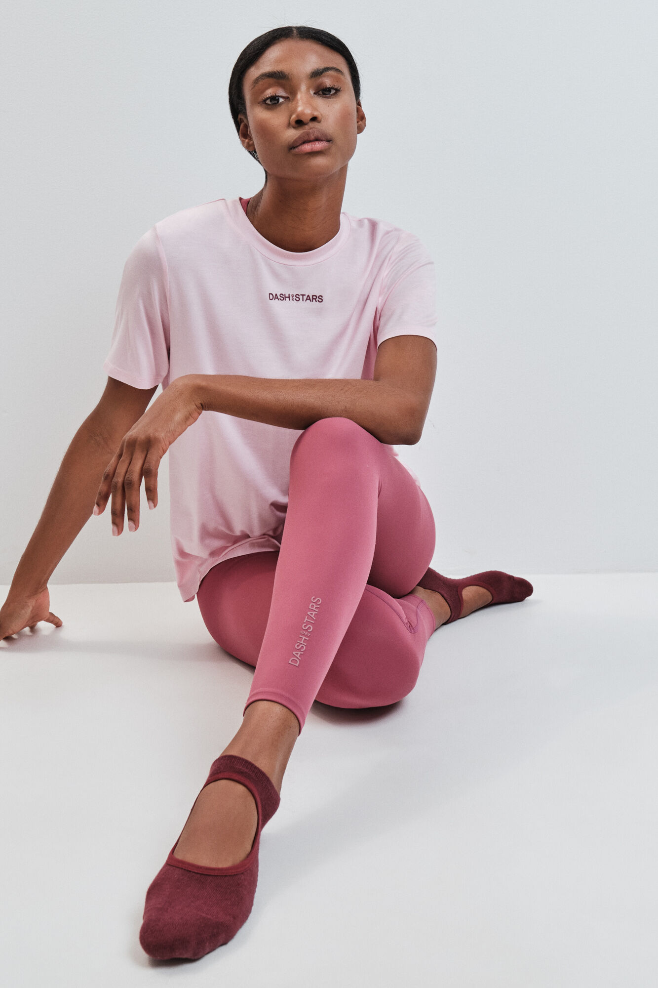 Dash and Stars Camiseta manga corta modal rosa