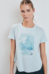 Dash and Stars Camiseta manga corta panel mesh azul azul