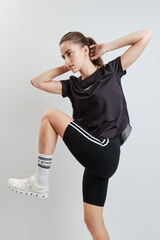 Dash and Stars Black technical mesh panel T-shirt black