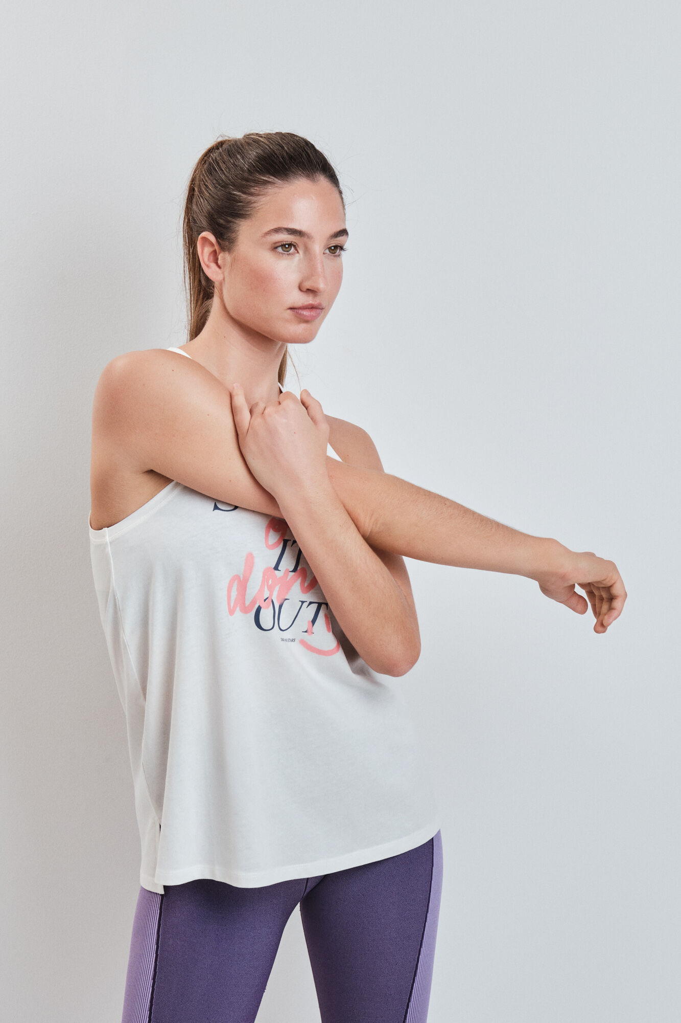 Dash and Stars Camiseta sin mangas algod&oacute;n blanco