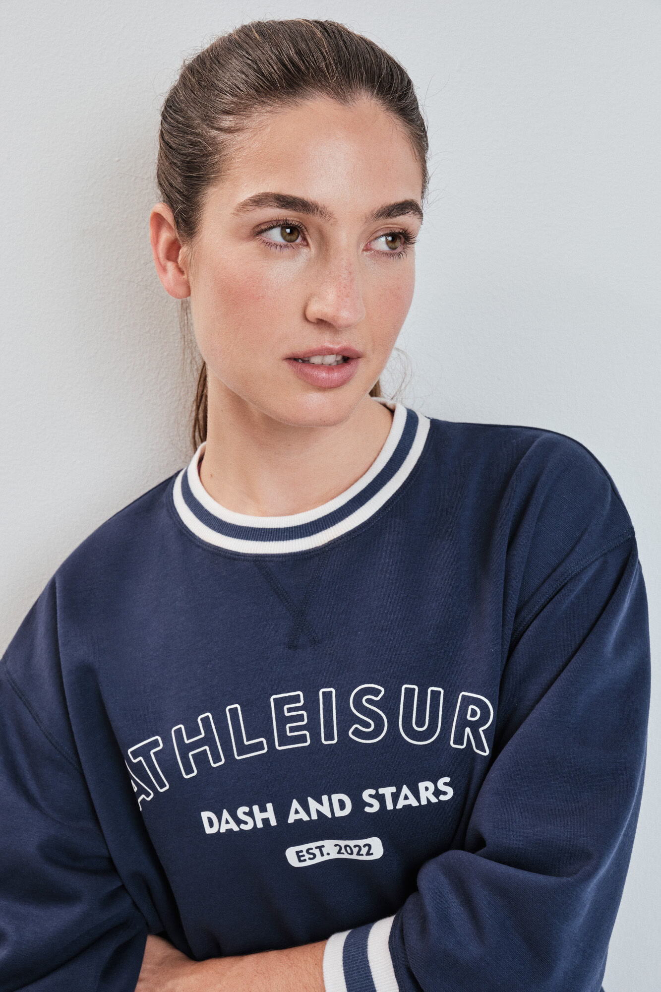 Dash and Stars Sudadera college felpa azul