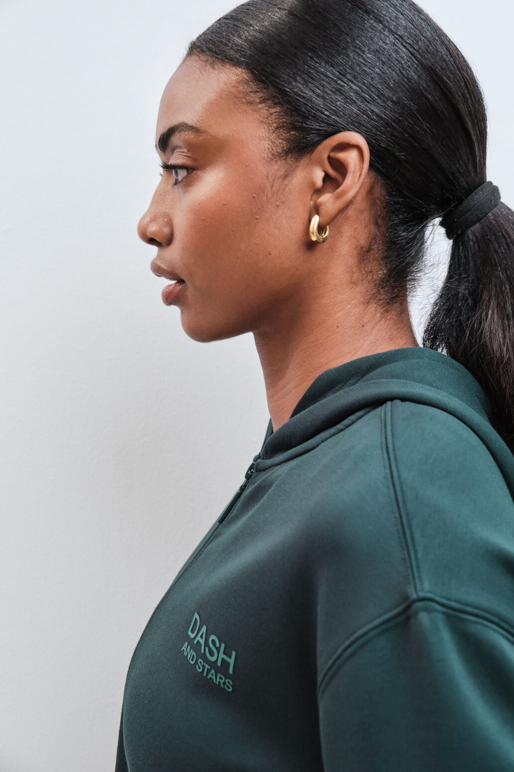 Dash and Stars Sudadera capucha tacto suave verde azul