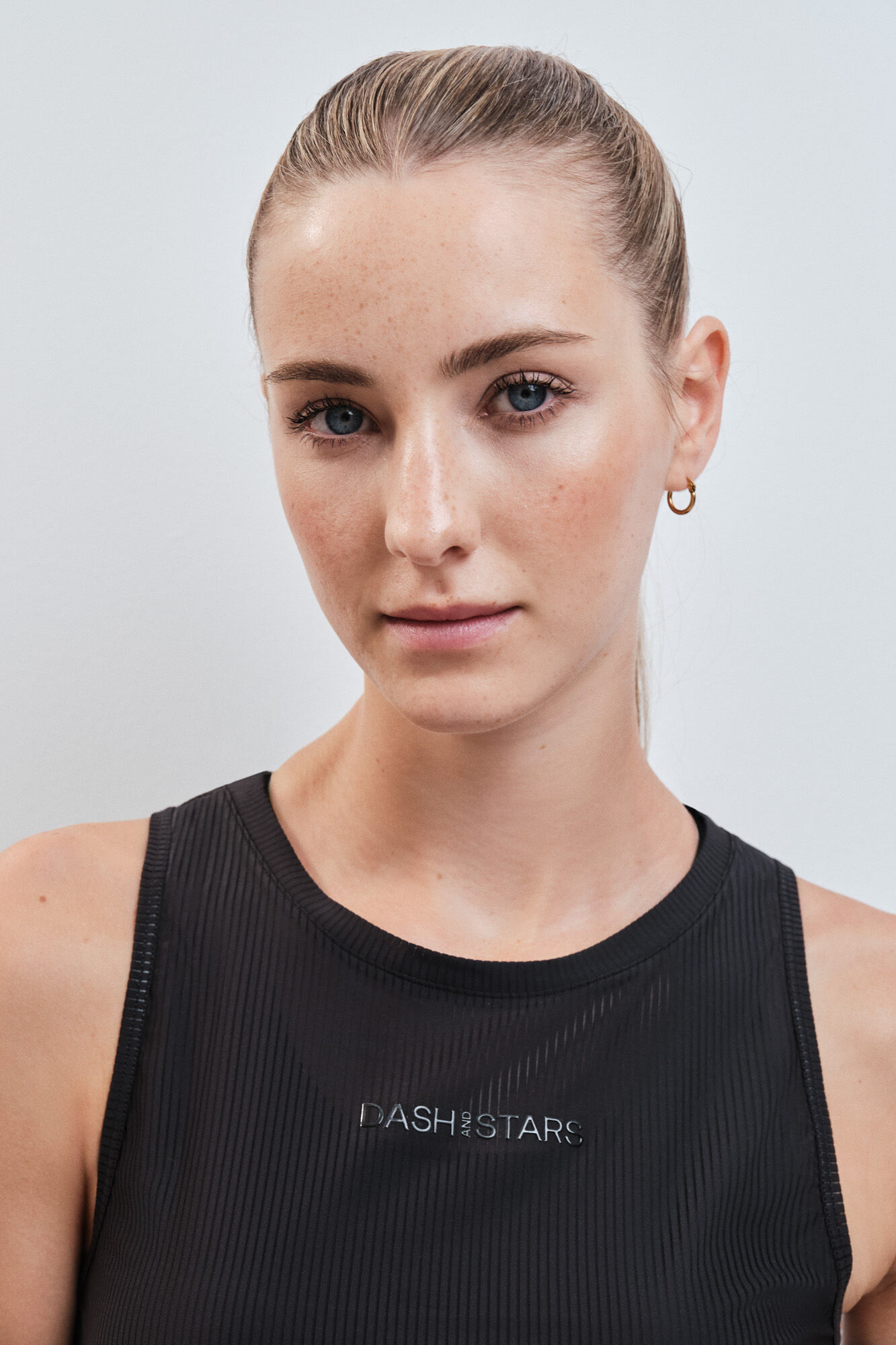 Dash and Stars Camiseta halter semitransparente negro