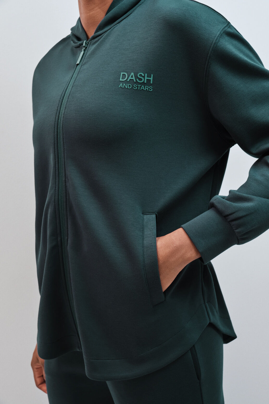 Dash and Stars Sudadera capucha tacto suave verde azul