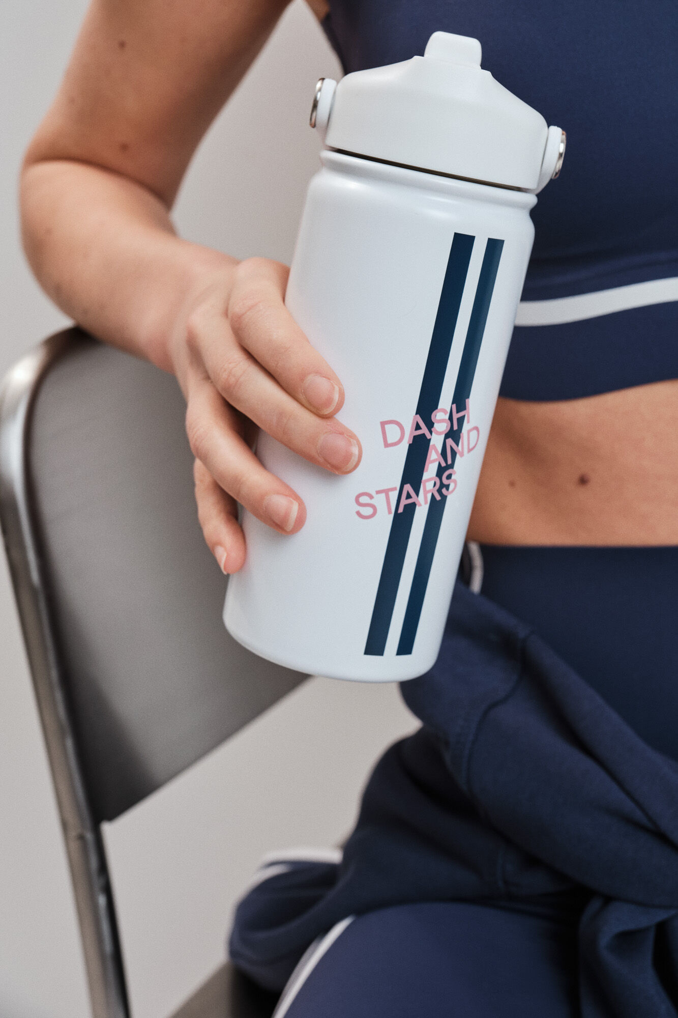 Dash and Stars Botella acero inoxidable blanca