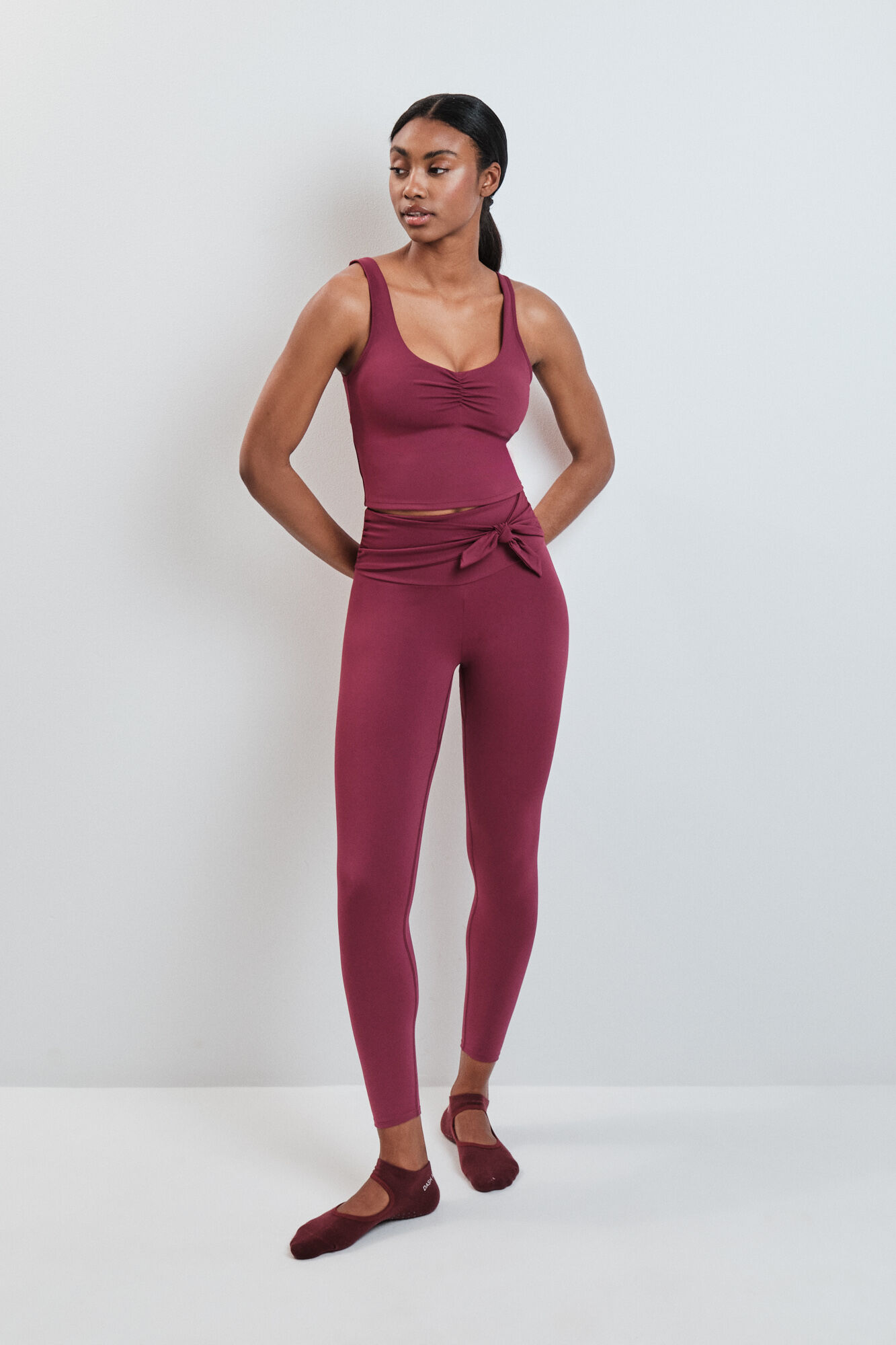 Dash and Stars Burgundy sports top SOFT MOVE red