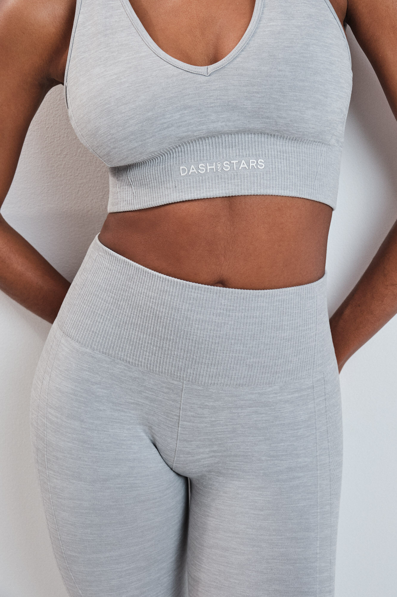 Dash and Stars Grey long leggings SEAMLESS COMFORT grey