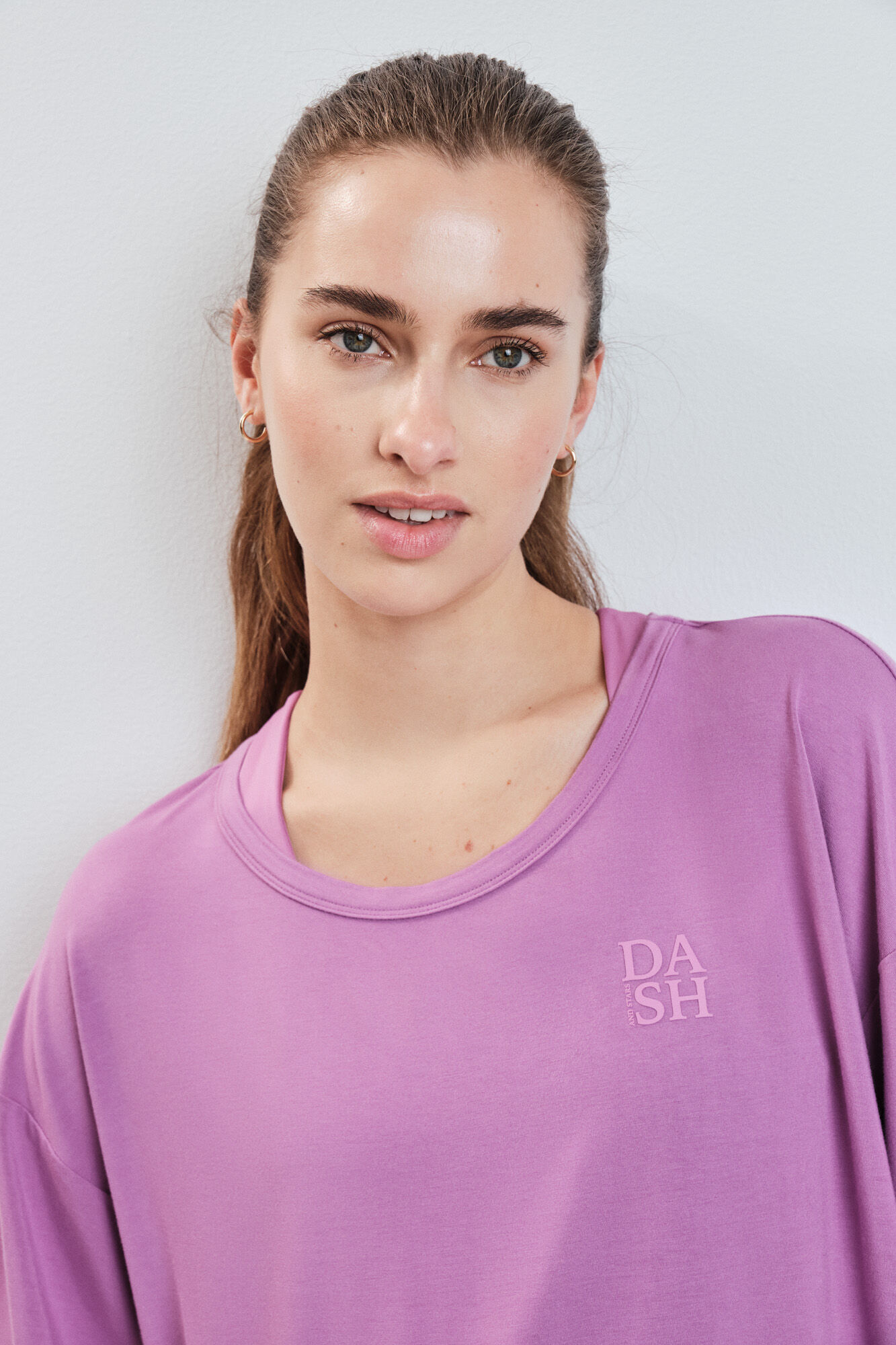 Dash and Stars Camiseta manga corta extra suave rosa