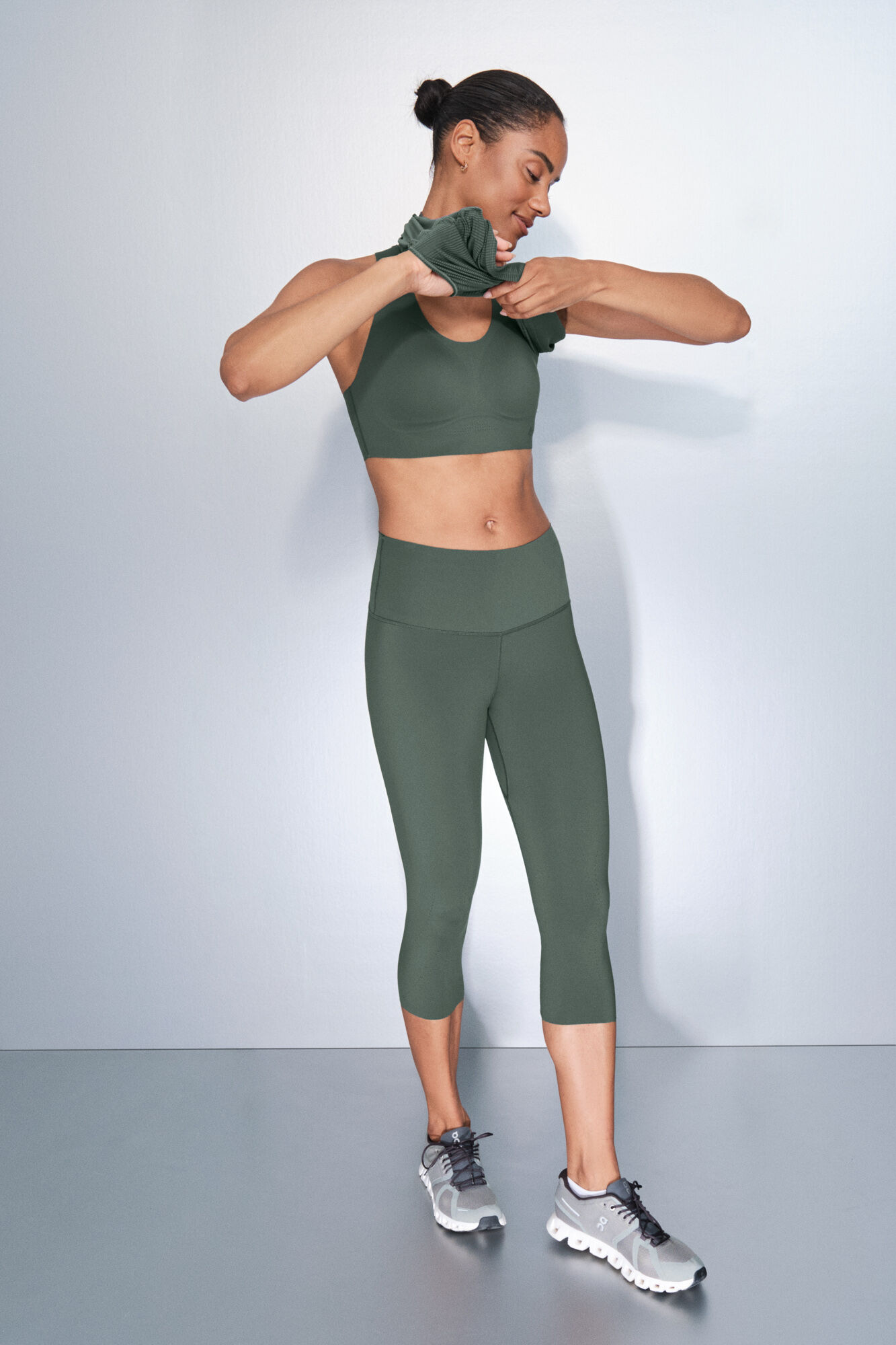 Dash and Stars Leggings COMPRESSIVE capri verde verde