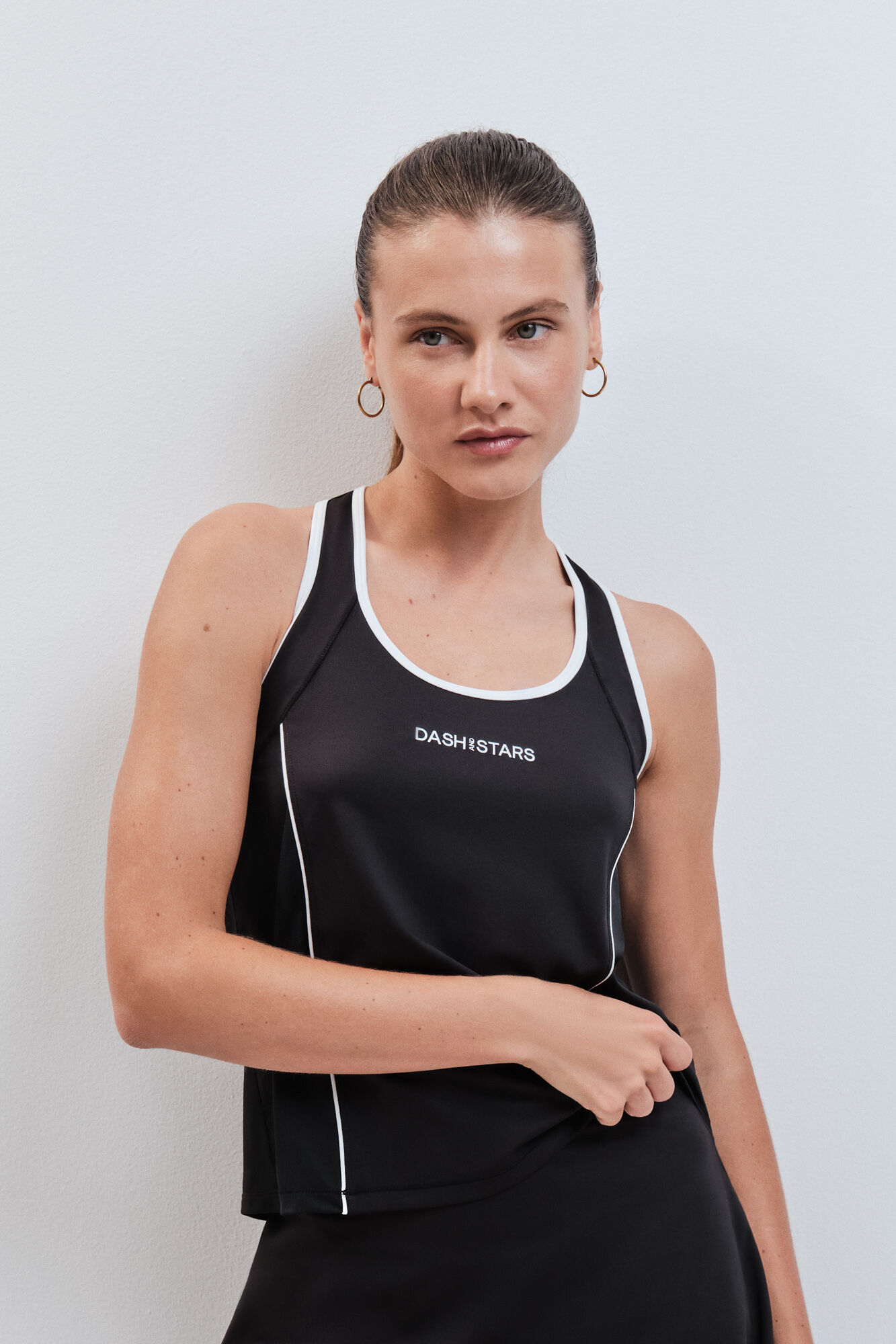 Dash and Stars T-shirt cintada sem mangas preto
