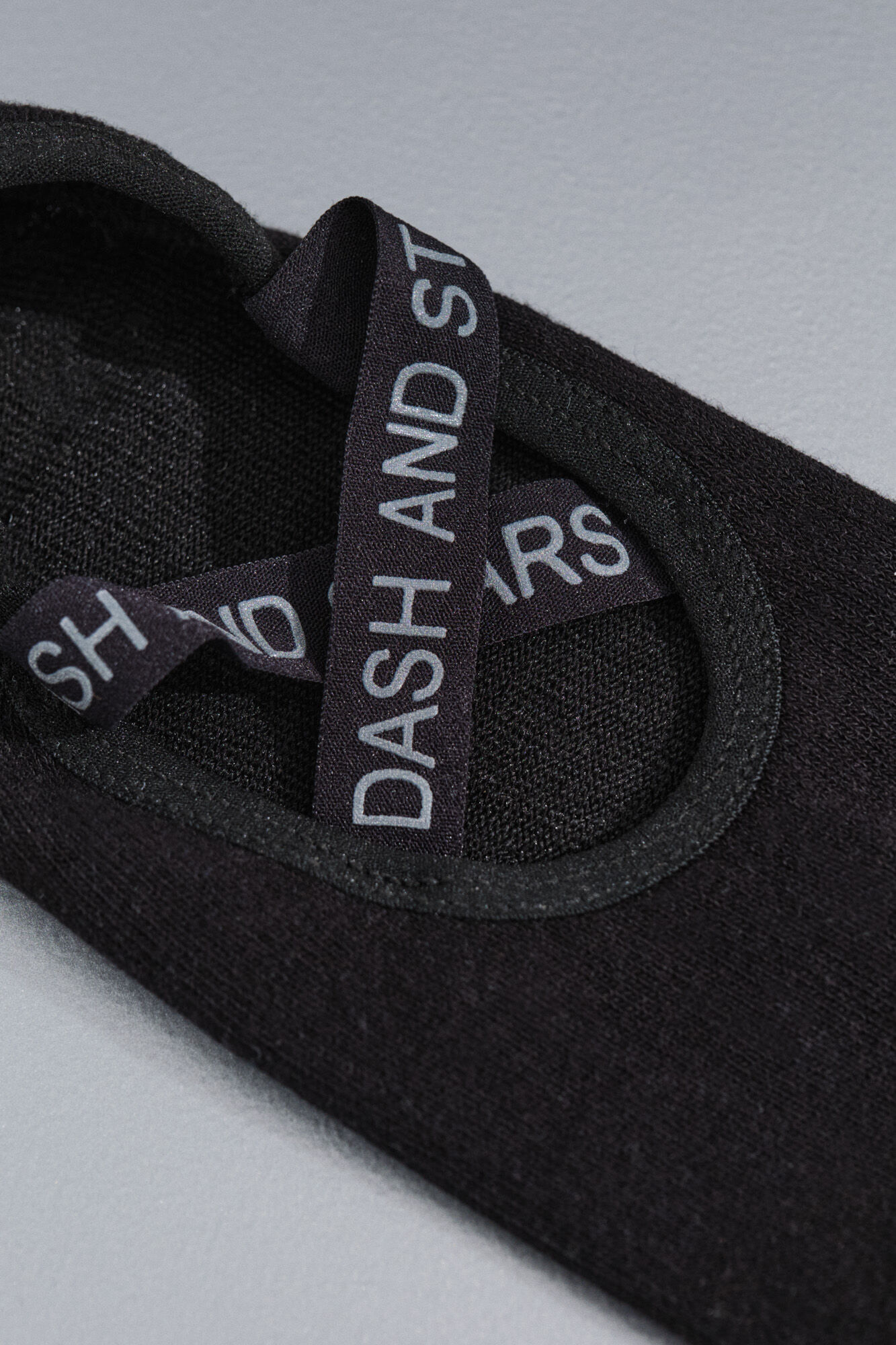 Dash and Stars  Black cotton ballet slipper socks black