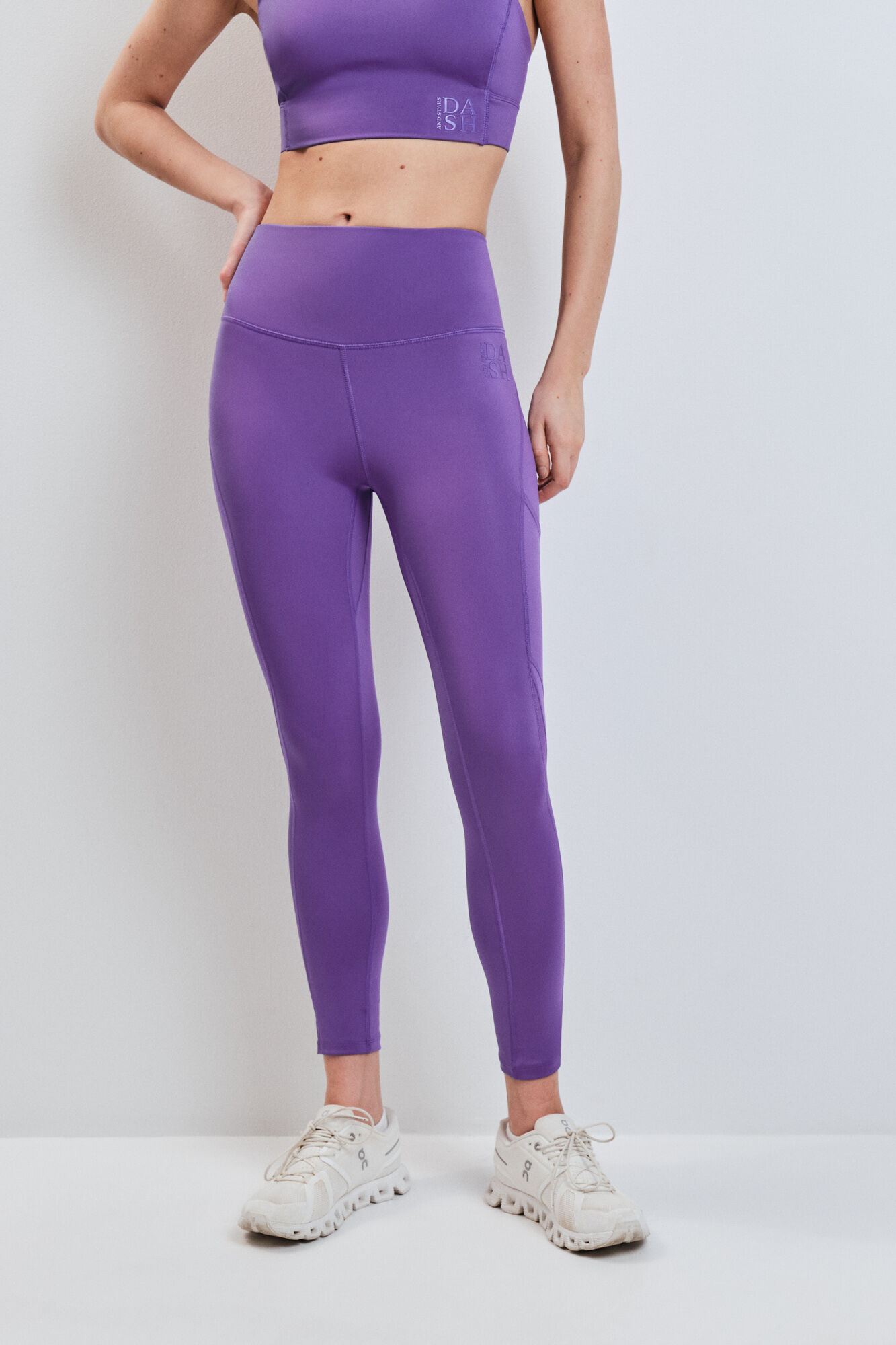 Dash and Stars Legging 4D STRETCH curta roxa