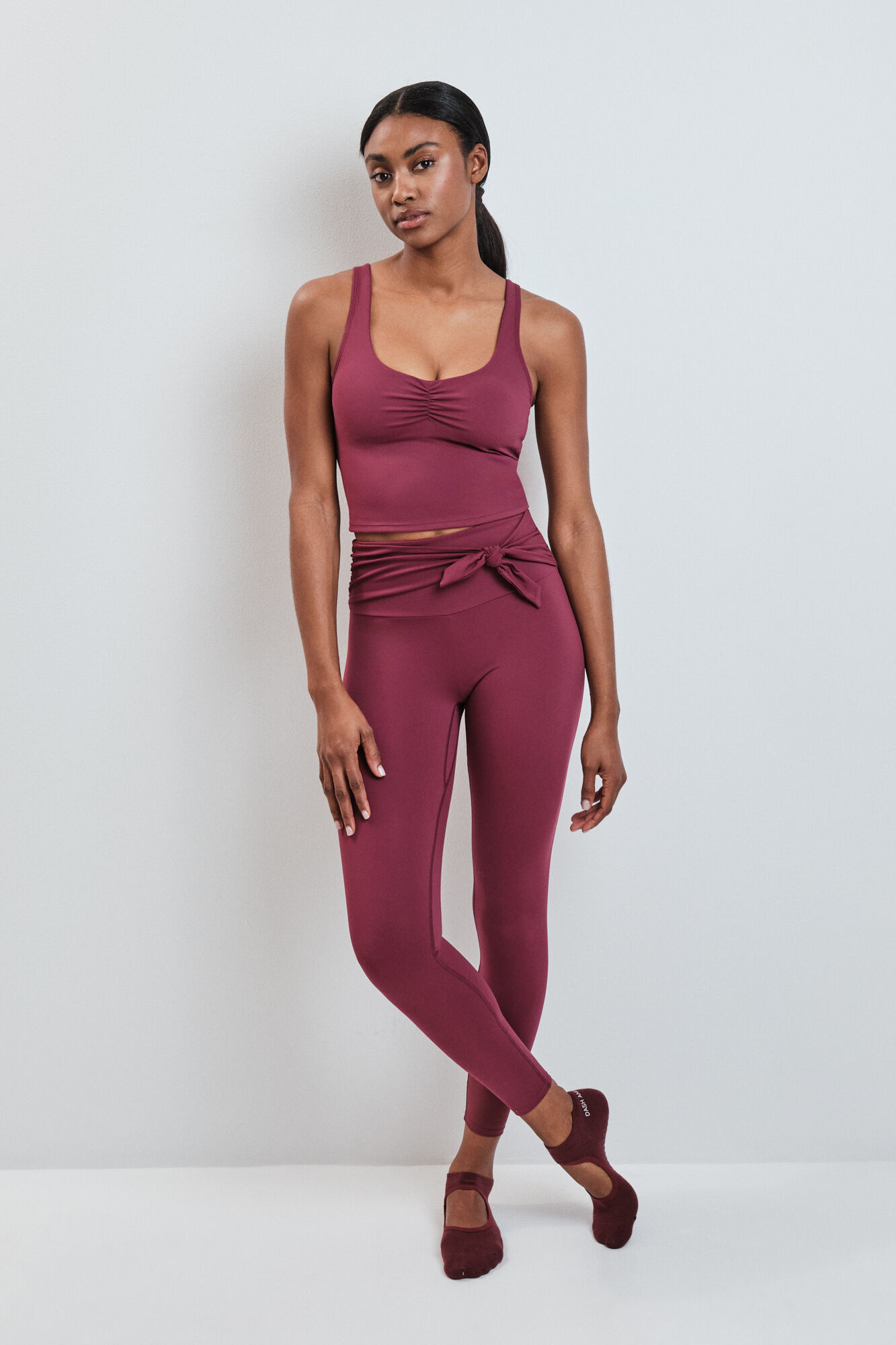 Dash and Stars Burgundy long leggings SOFT MOVE red