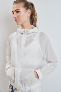 Dash and Stars Chaqueta cortavientos capucha blanca