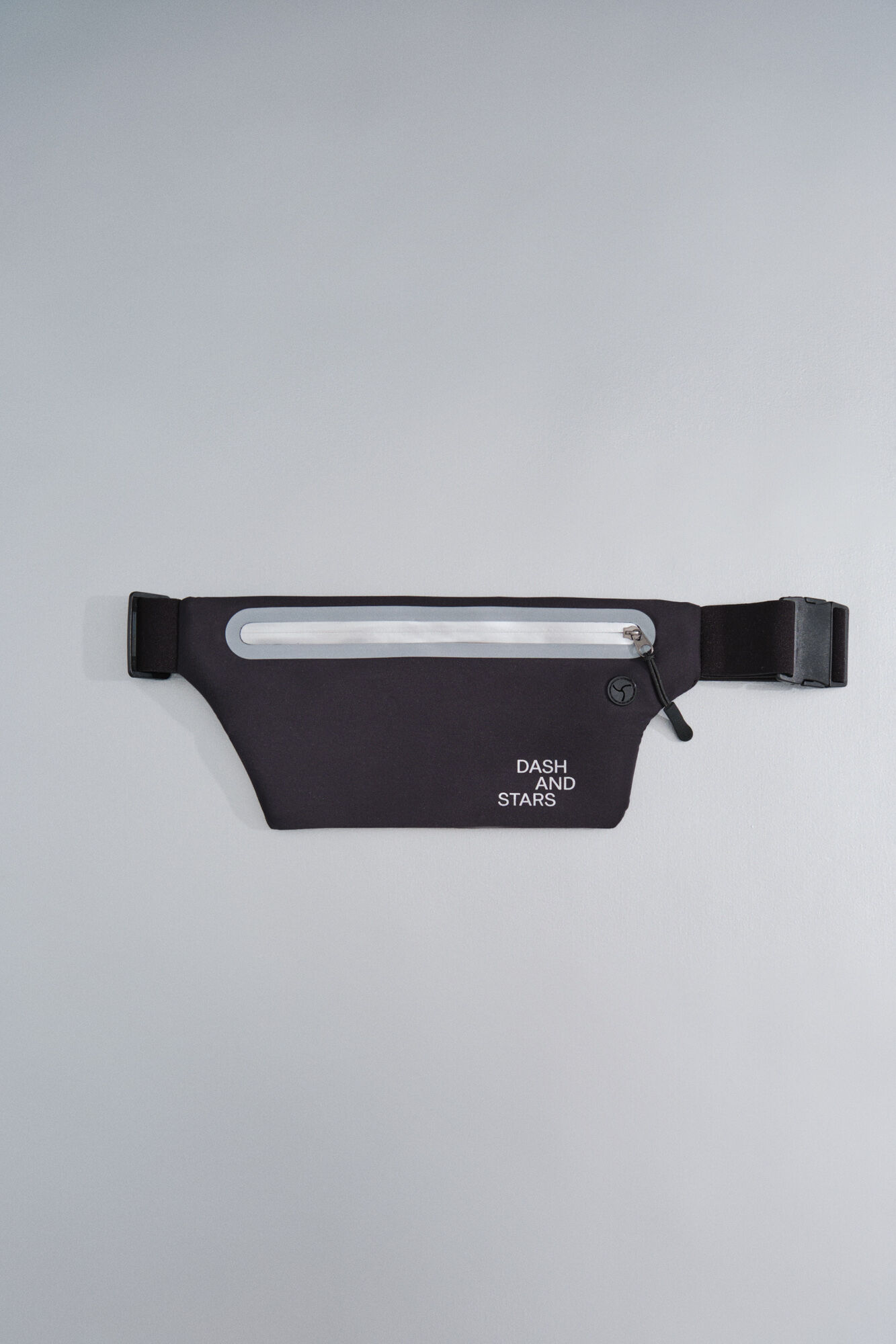 Dash and Stars Extra flat black bum bag black