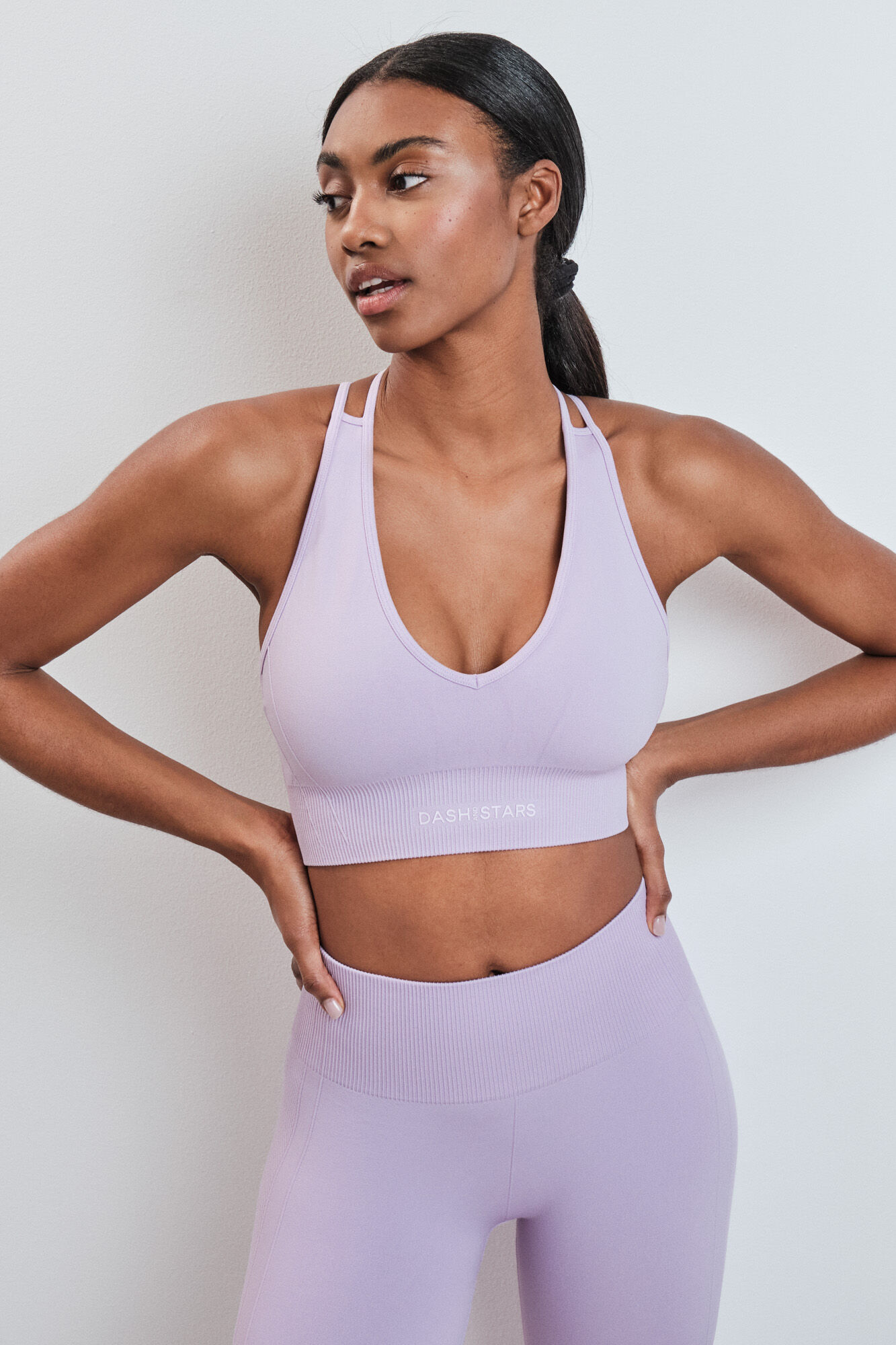 Dash and Stars Lilac sports bra SEAMLESS COMFORT pink