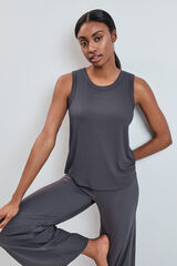 Dash and Stars Camiseta sin mangas rib gris gris