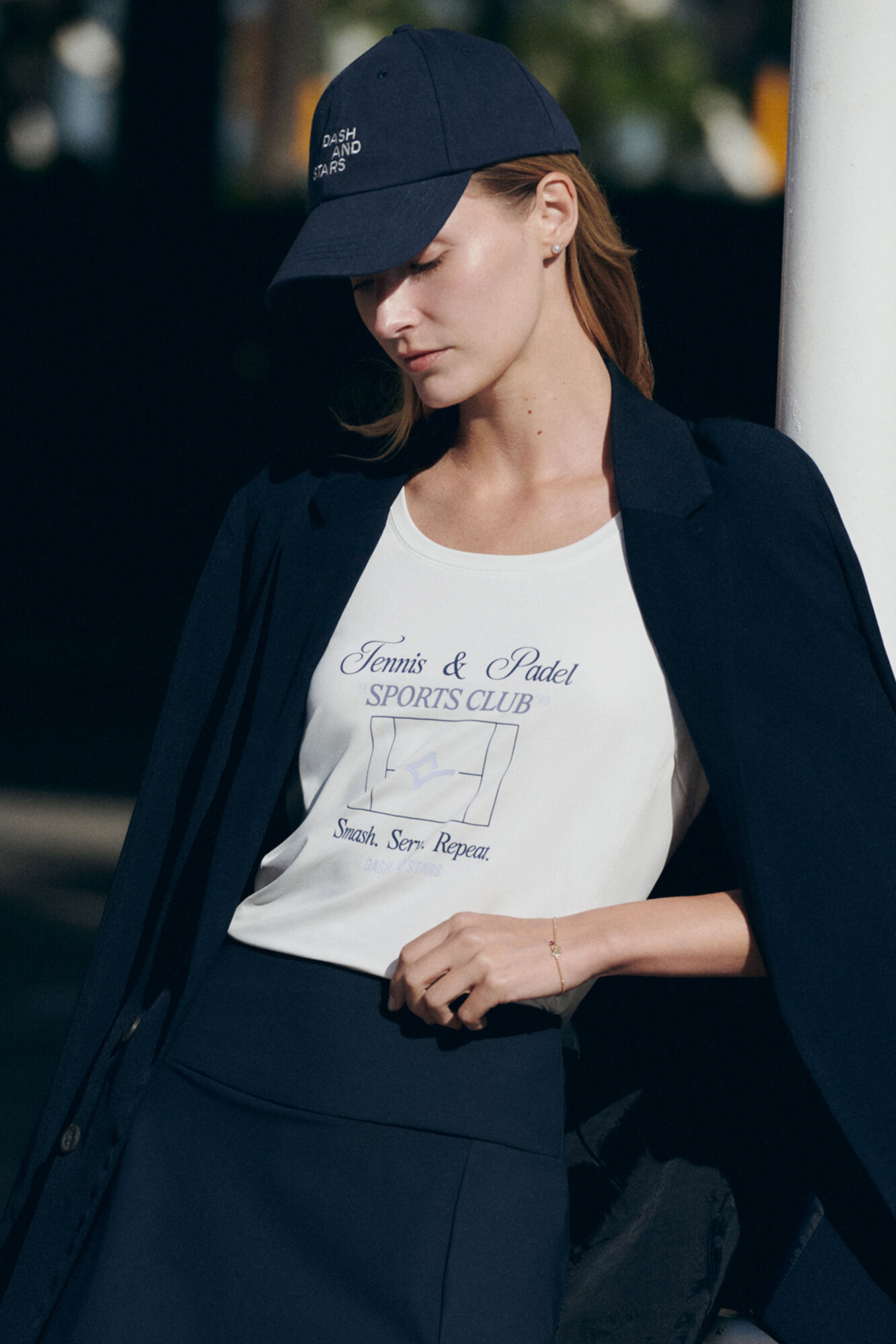 Dash and Stars Camiseta manga corta blanca