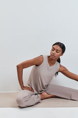 Dash and Stars Camiseta sin mangas rib beige nude