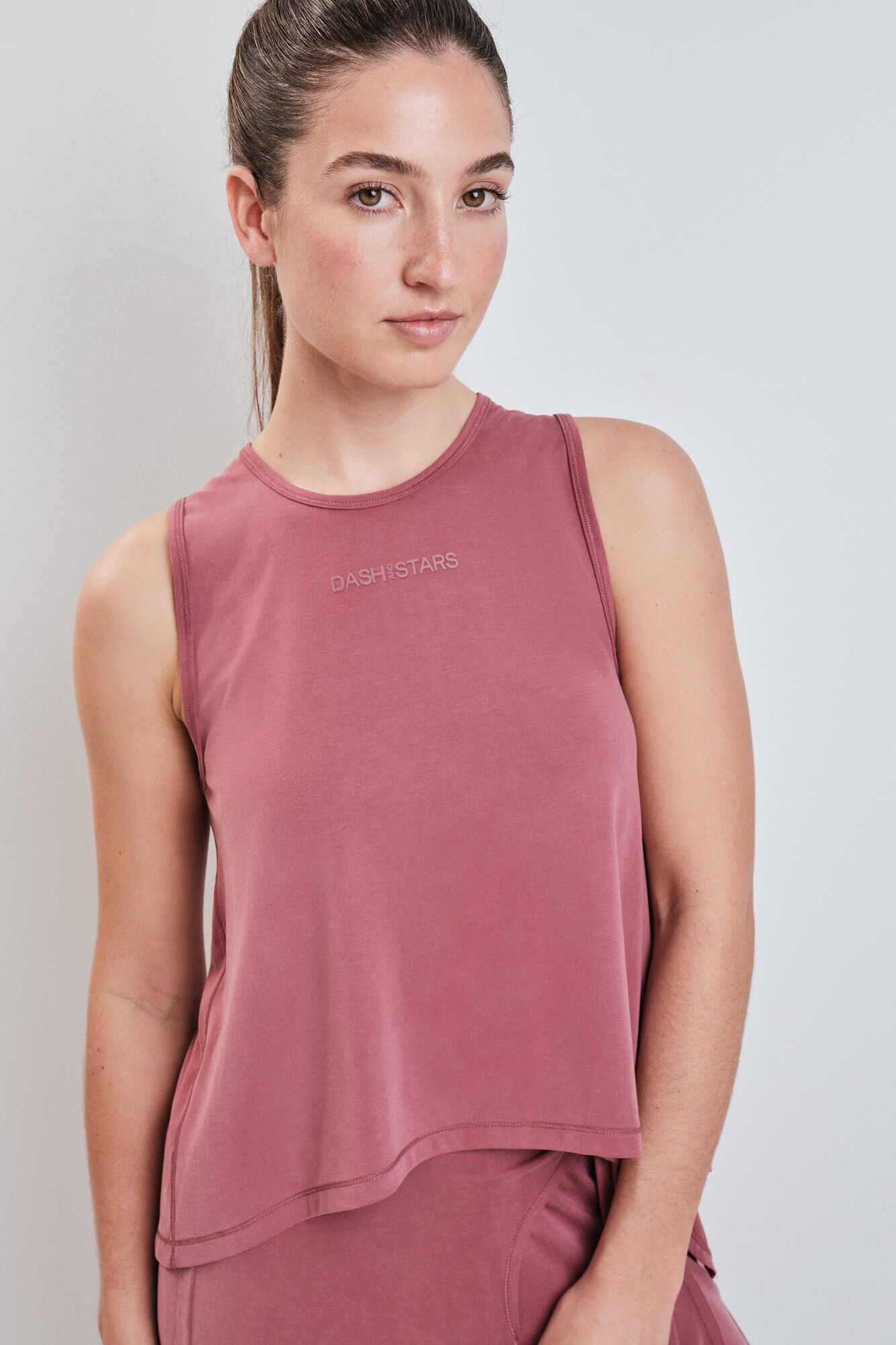 Dash and Stars Camiseta sin mangas tacto suave granate rojo