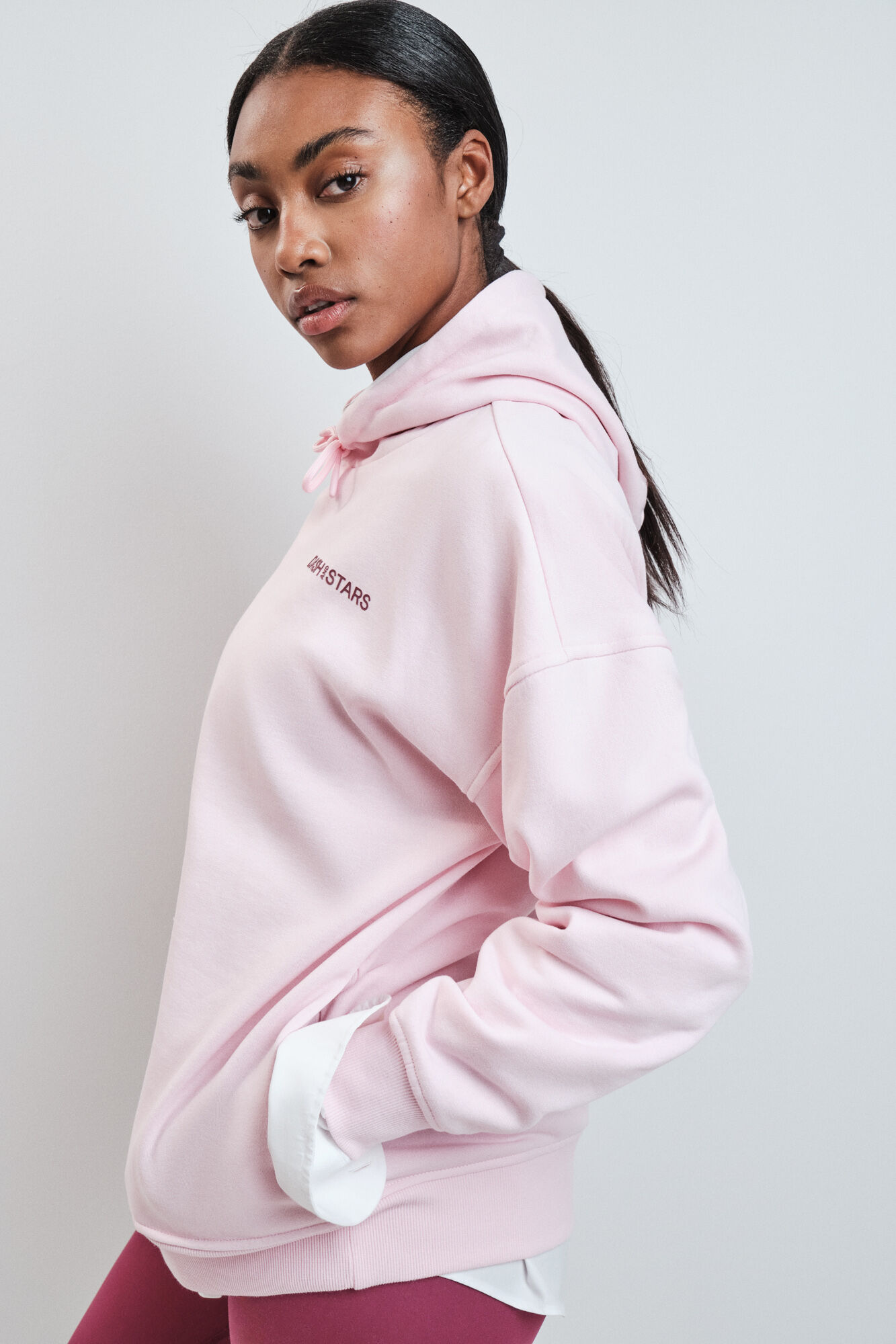 Dash and Stars Sudadera felpa algod&oacute;n rosa rosa