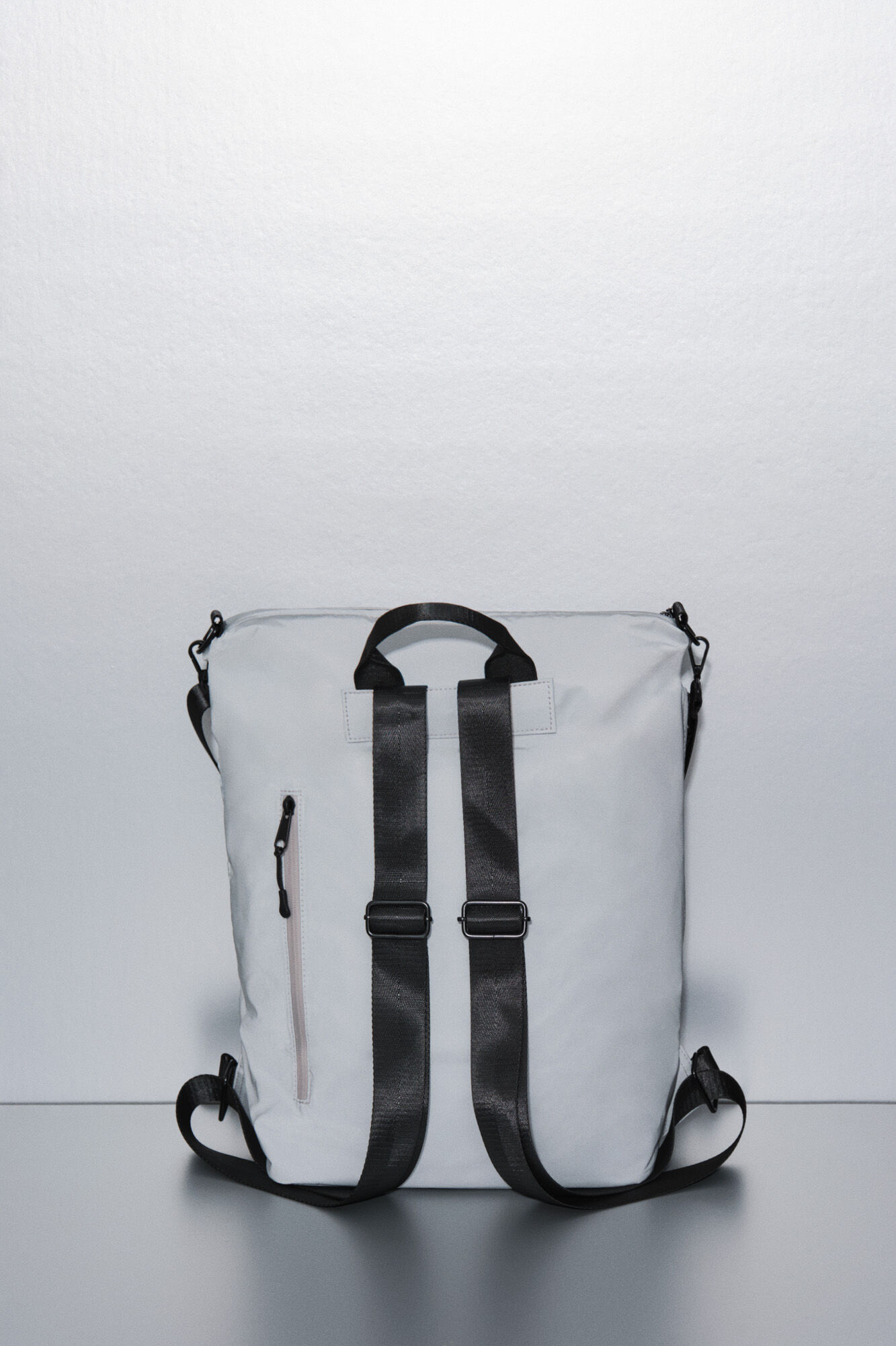 Dash and Stars Multiway metallic effect nylon backpack grey