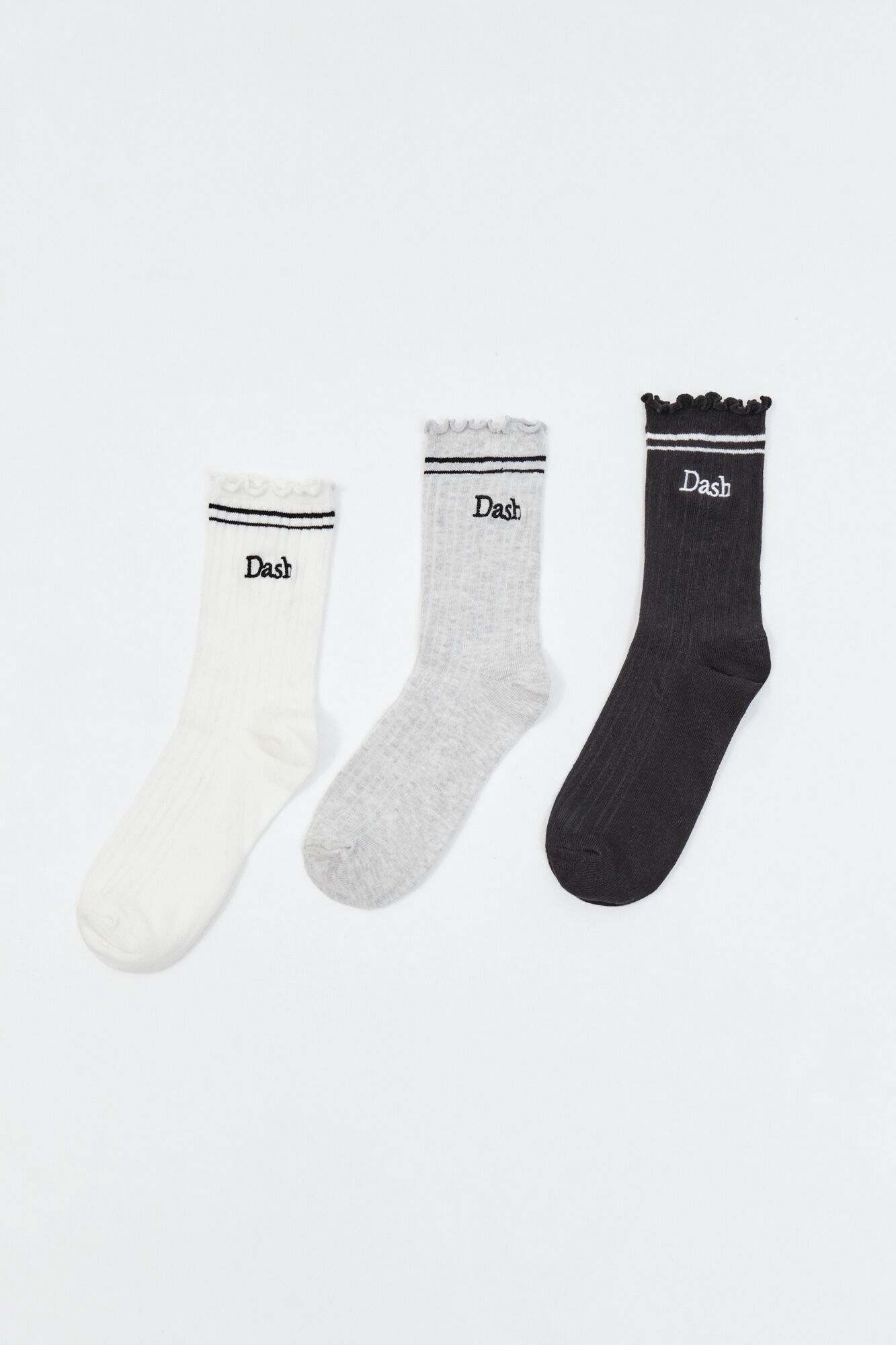 Dash and Stars Pack 3 calcetines largos algod&oacute;n logo