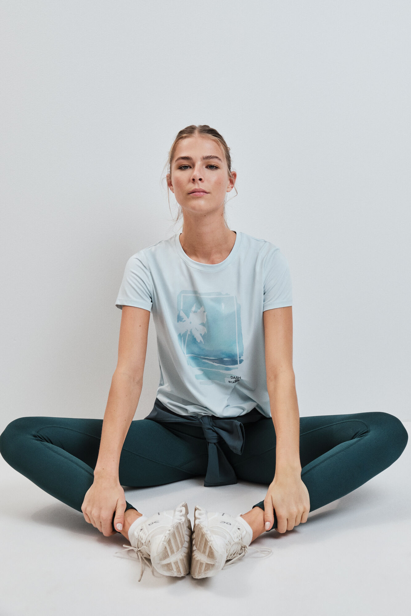 Dash and Stars Camiseta manga corta panel mesh azul